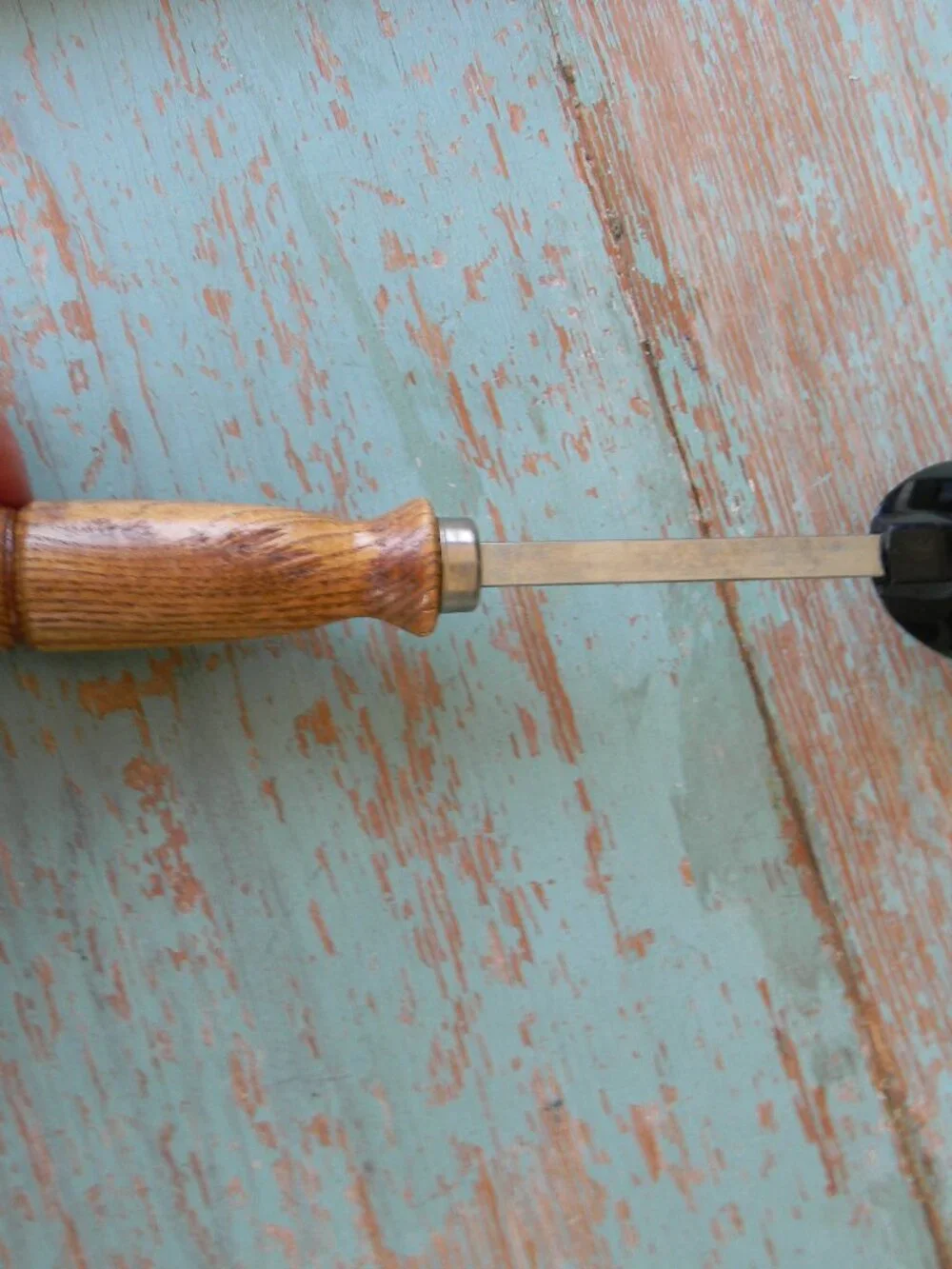 Vintage Bonny BLACK LARGE SPOON WOOD  Handle USA Utensil SERVING